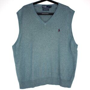 Polo Ralph Lauren Mens 2XL V-Neck Pima Cotton Preppy Vest C1140